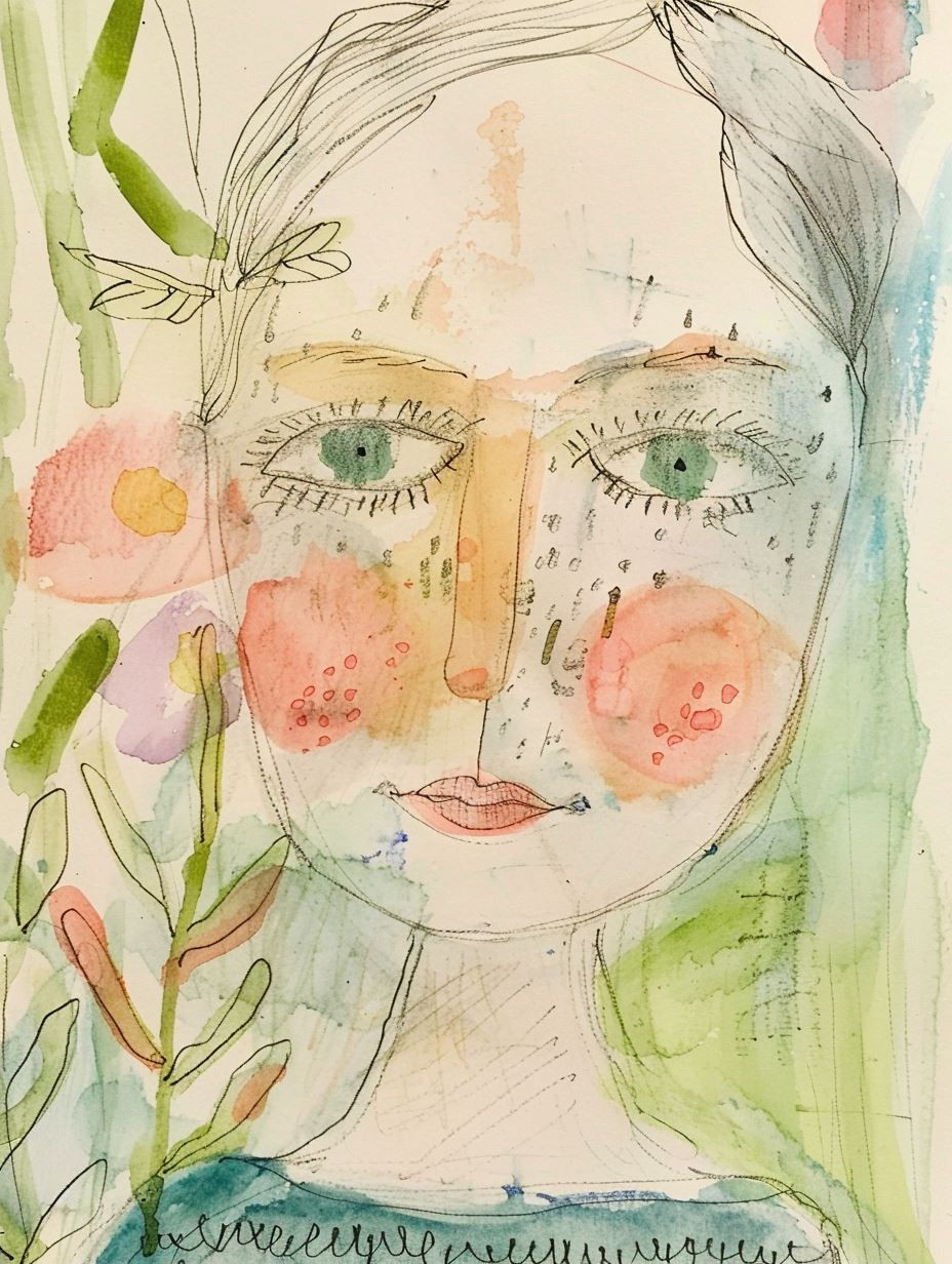 Ethereal Watercolor Gaze