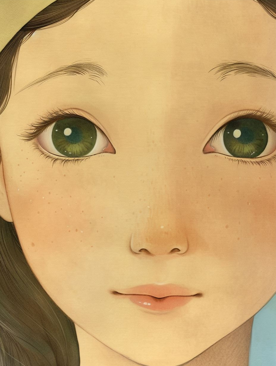 Ethereal Gaze of Quiet Innocence