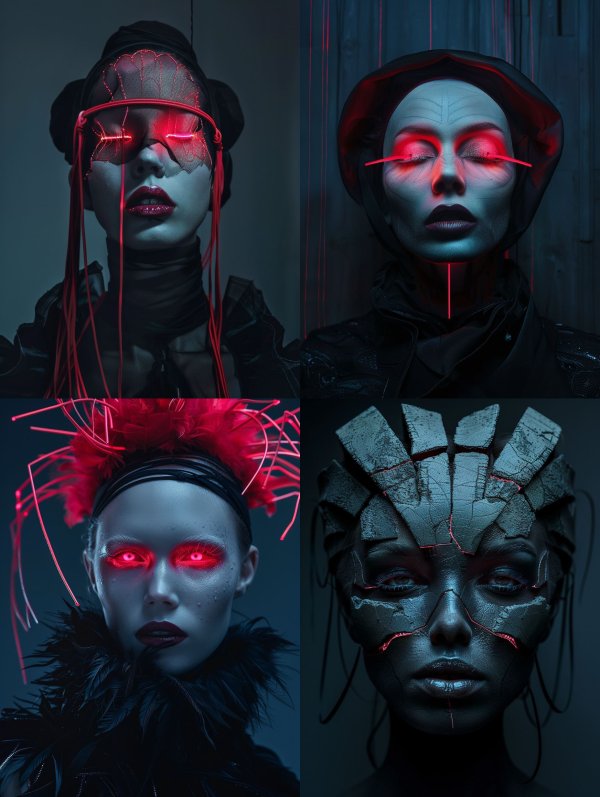 Crimson Neon Cybermask