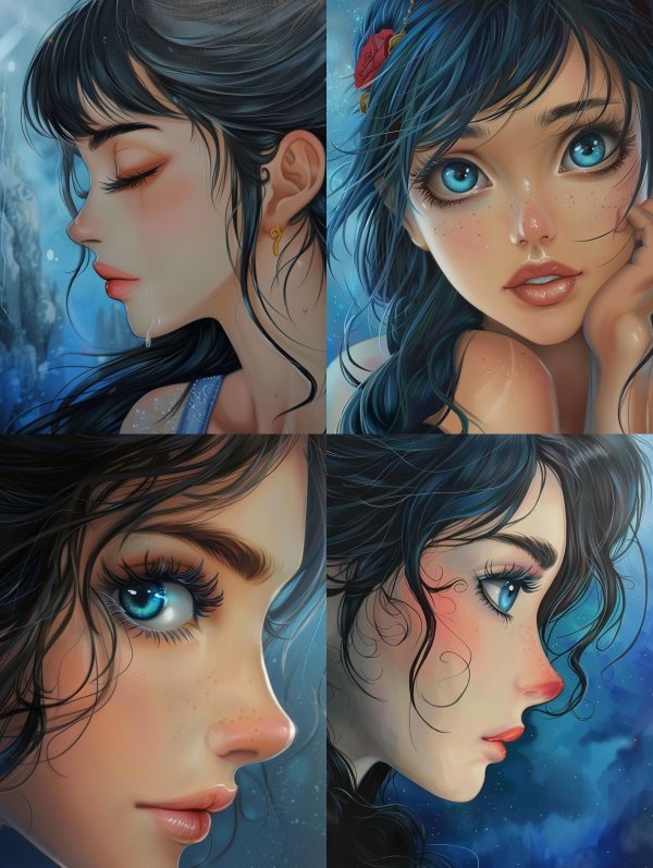Melancholy Rain in Blue Hues