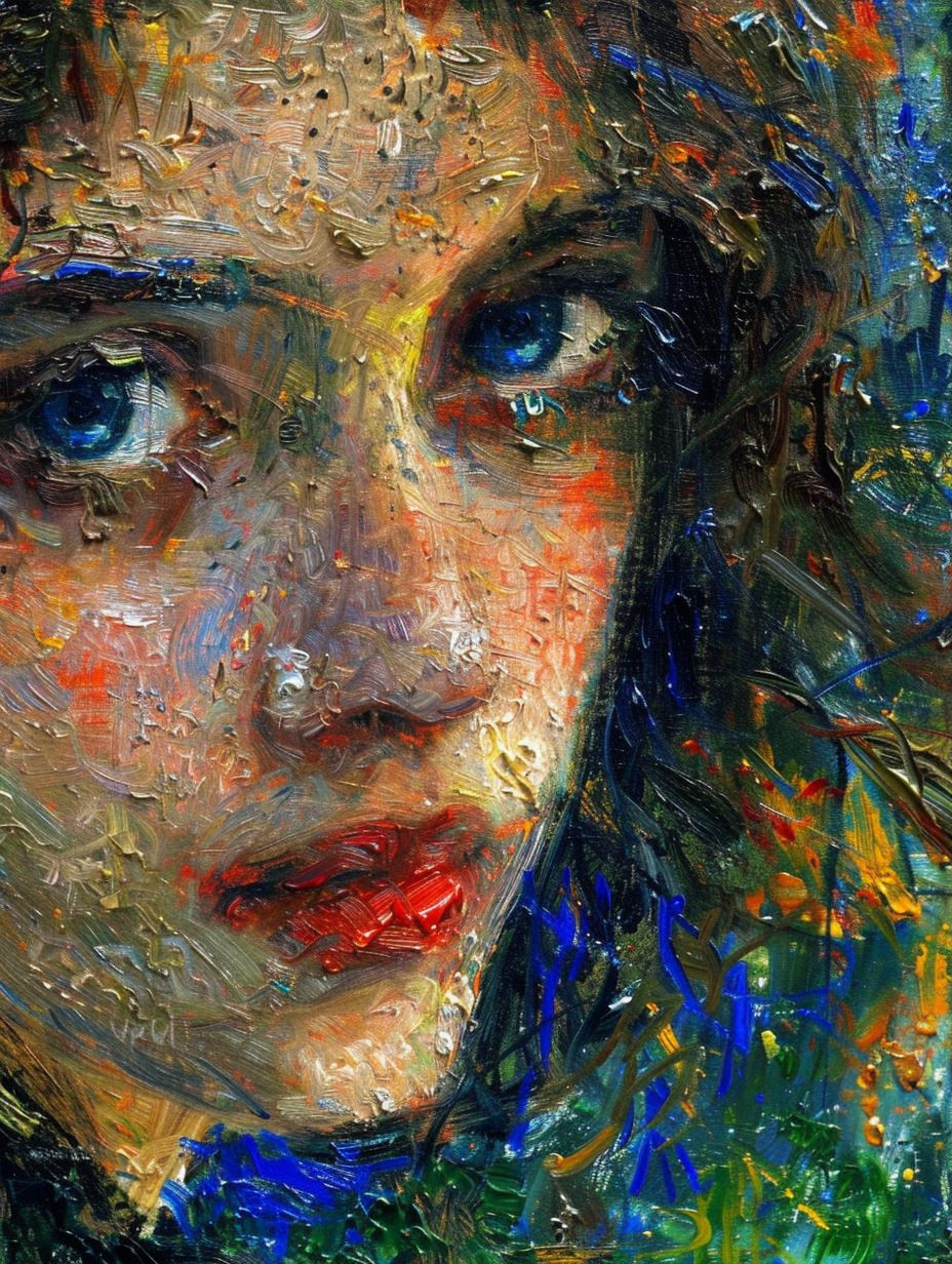 Vibrant Impasto Portrait Study
