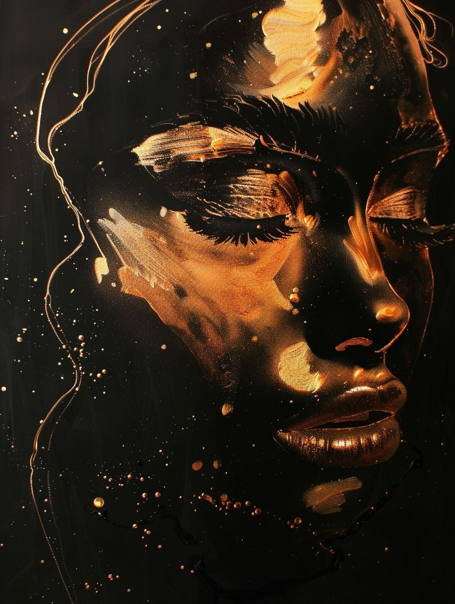 Fractured Gilded Porcelain Portrait