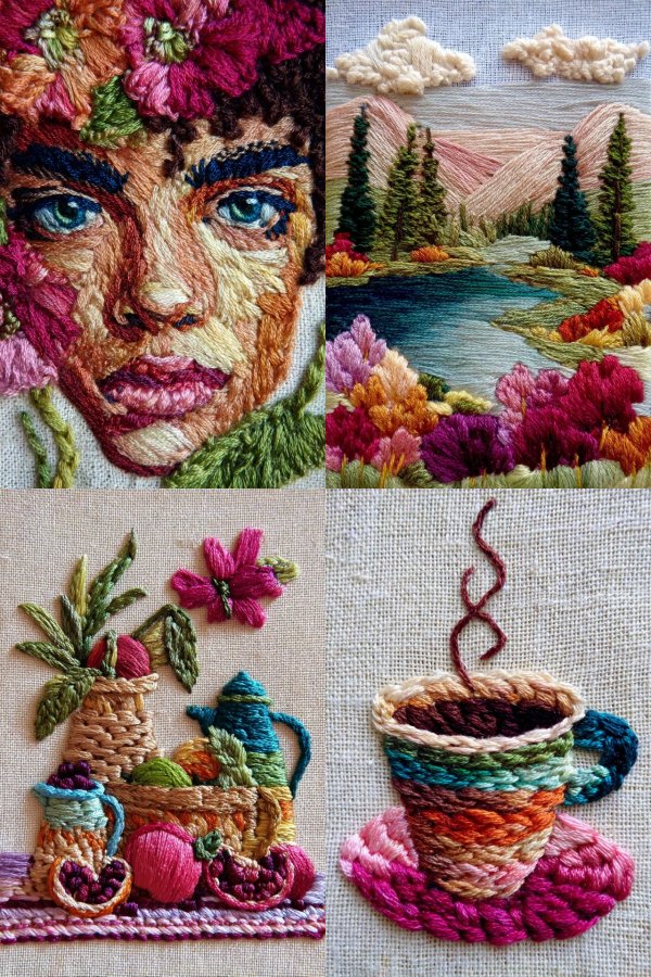 Threaded Floral Portrait