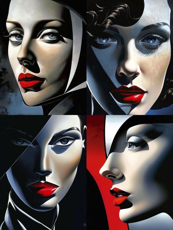 Noir Elegance in Crimson