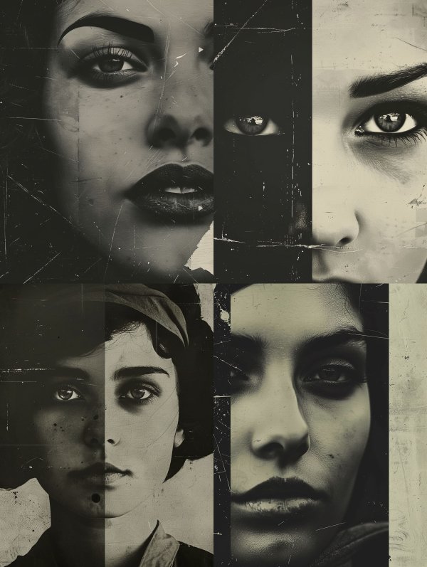 Fragmented Noir Beauty Portrait