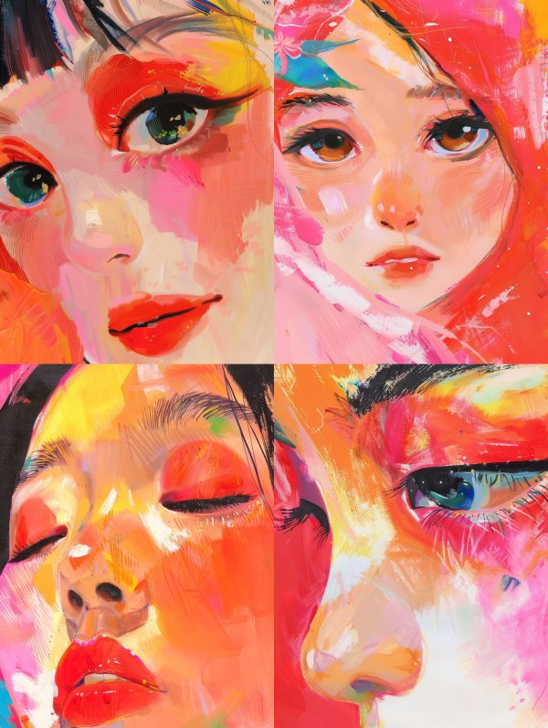 Vibrant Expressionist Portrait Study