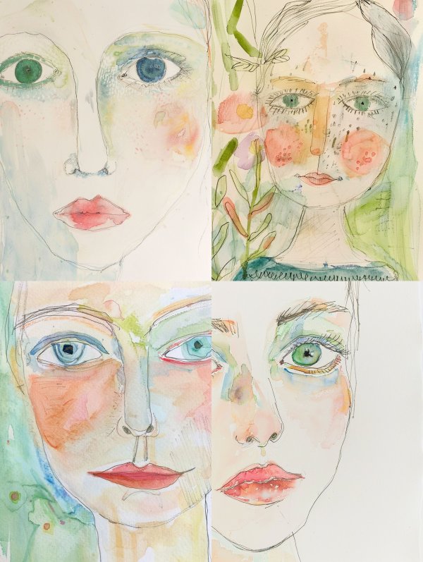 Ethereal Watercolor Gaze