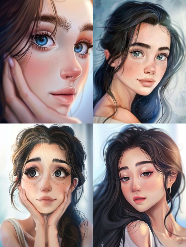 Ethereal Gaze Digital Portrait