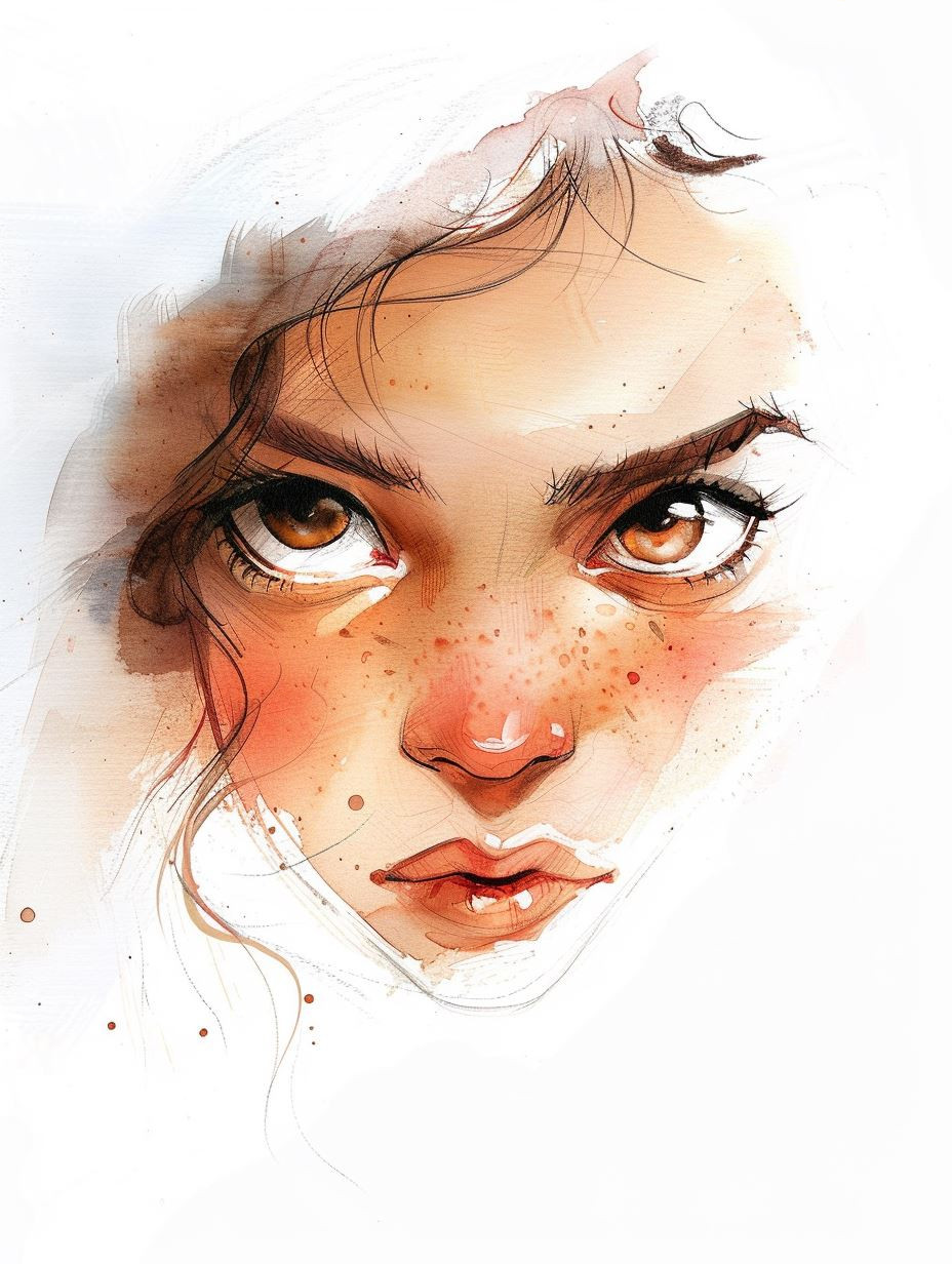 Ethereal Red-Haired Dreamer Portrait