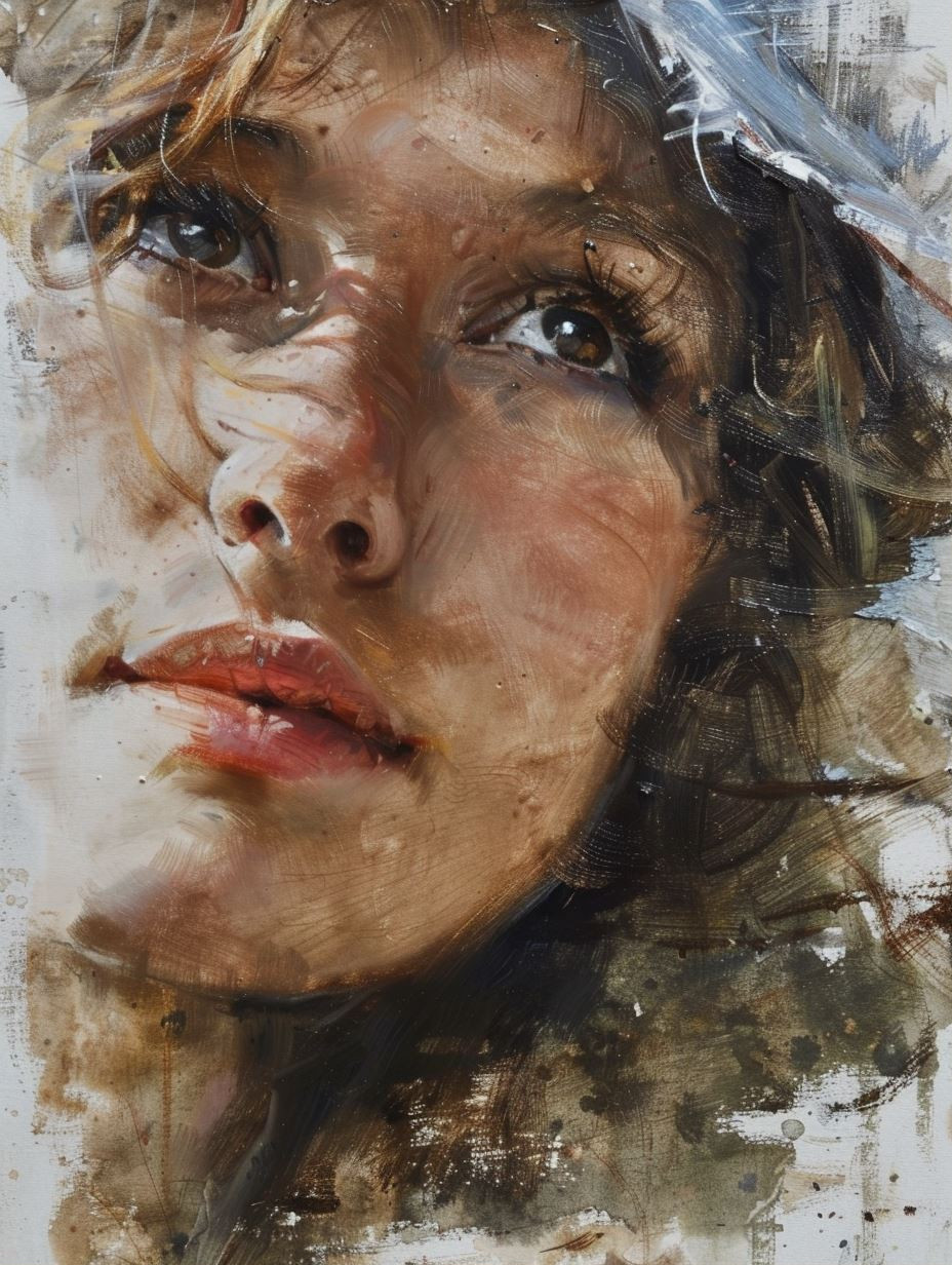 Ethereal Oil Portrait of Longing