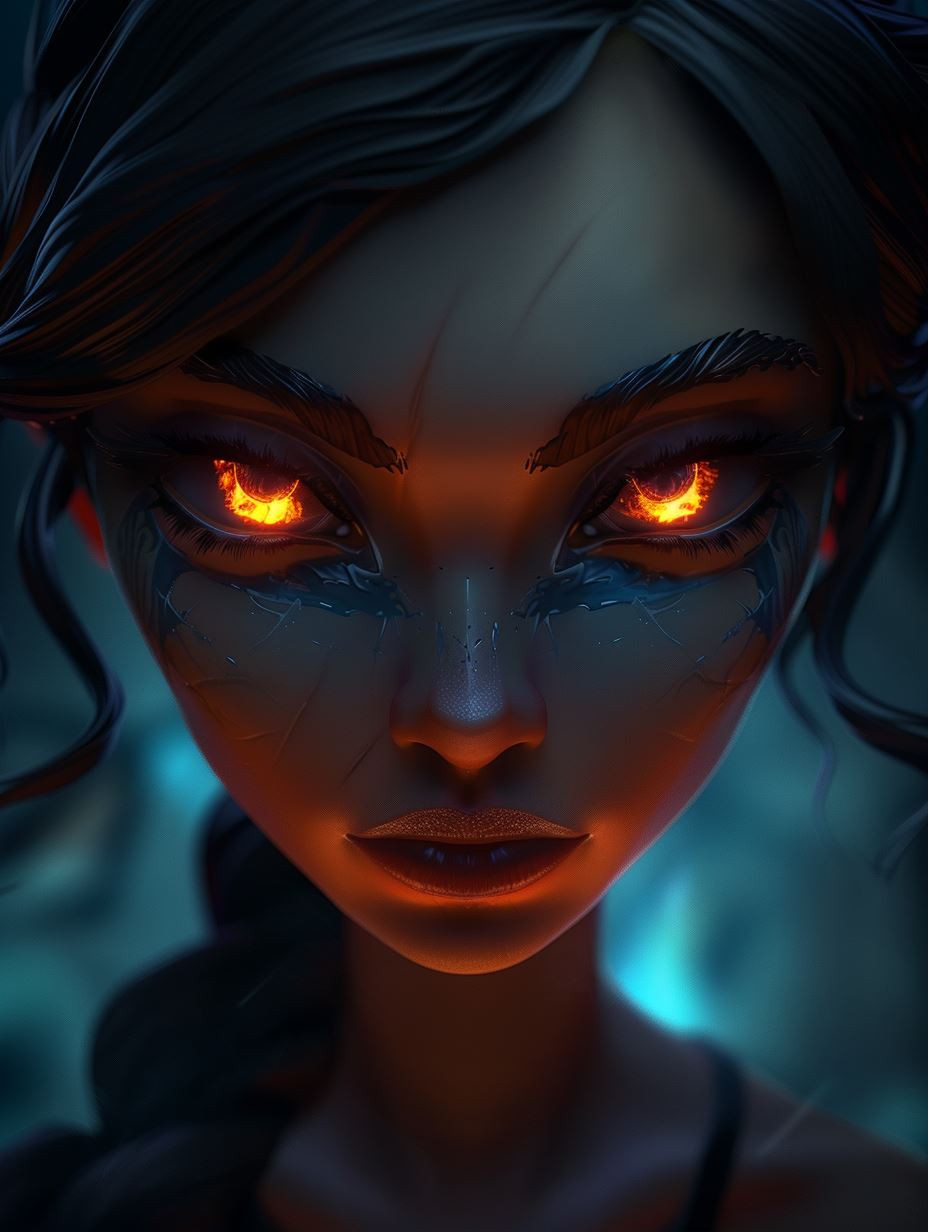 Ember Eyes Shadow Portrait