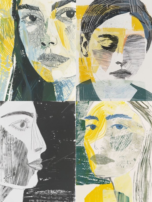 Abstract Mixed Media Portraiture