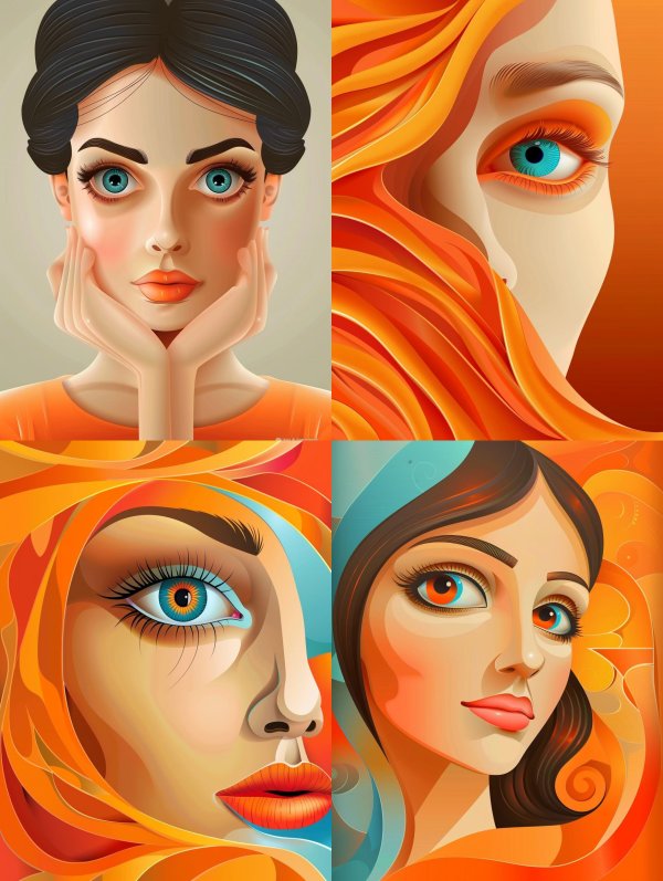 Ethereal Gaze in Digital Silk