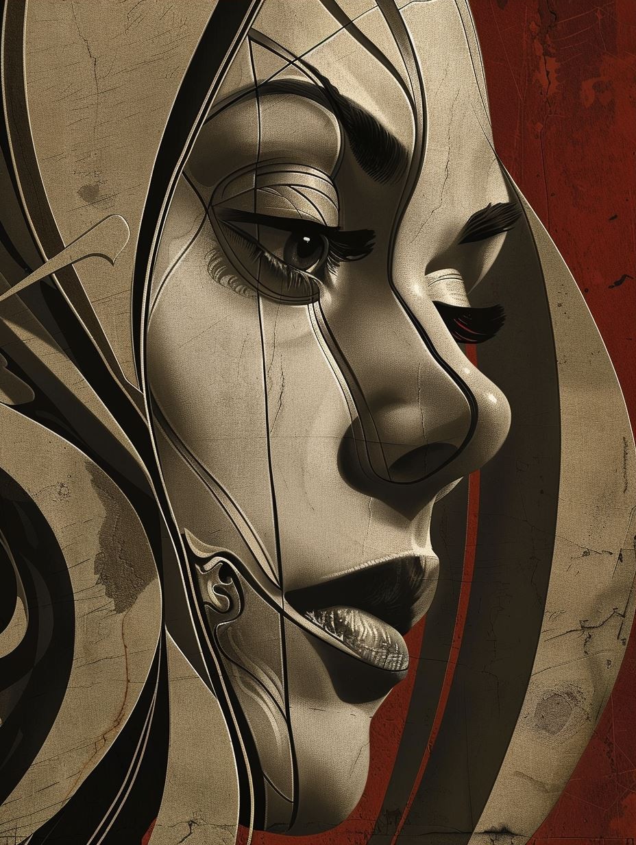 Art Deco Crimson Allure - Image 3
