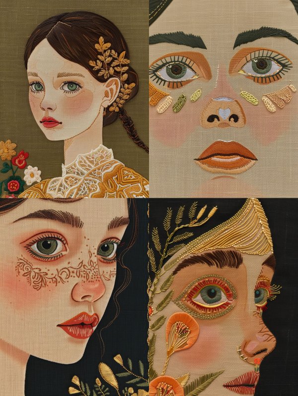 Intricate Threadwork Portrait Study