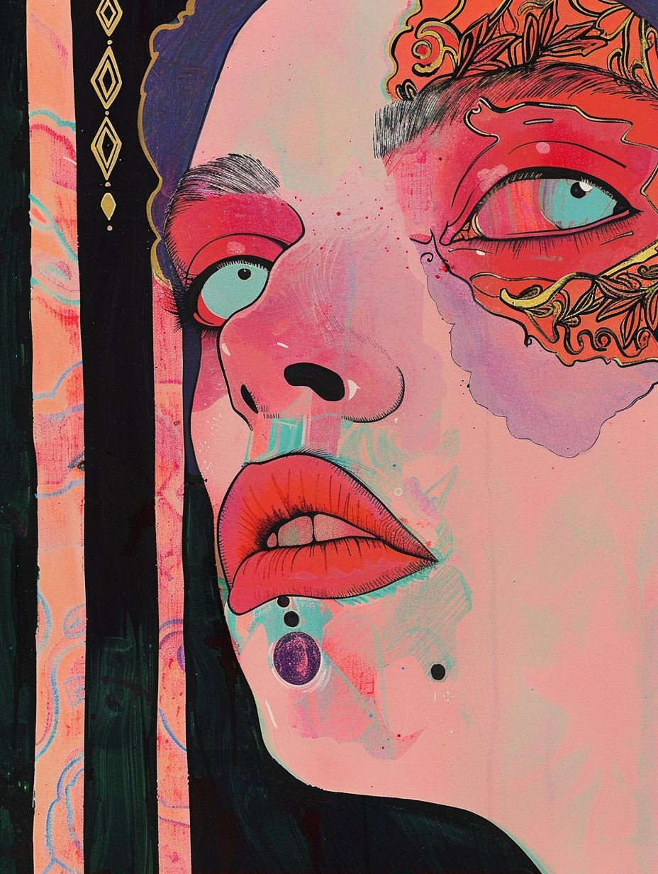 Neon Surrealist Portrait Study