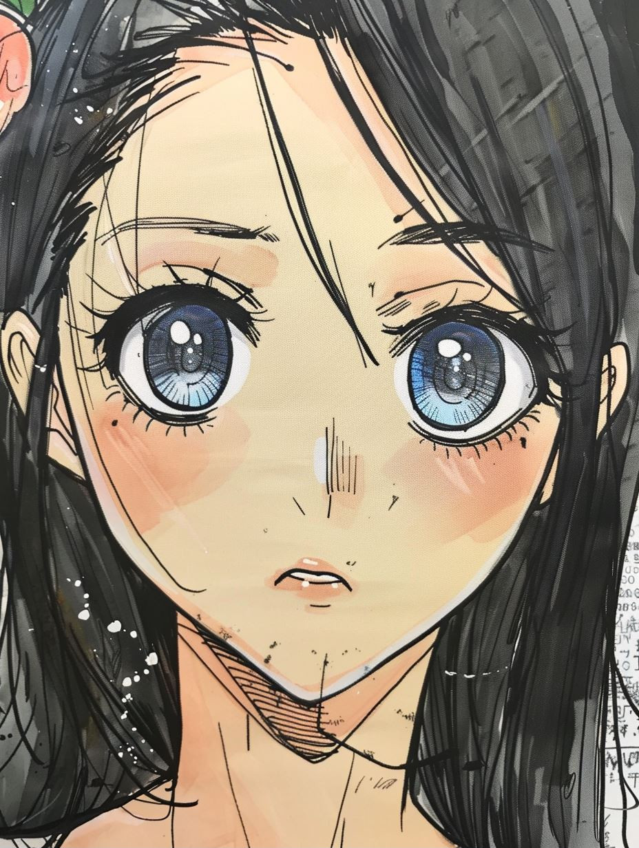 Melancholic Ink Anime Portrait
