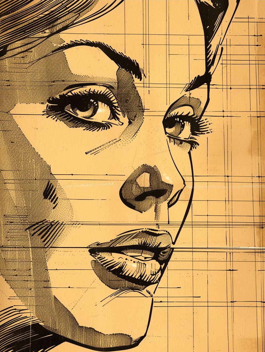 Bold Ink Hatching Portrait Study