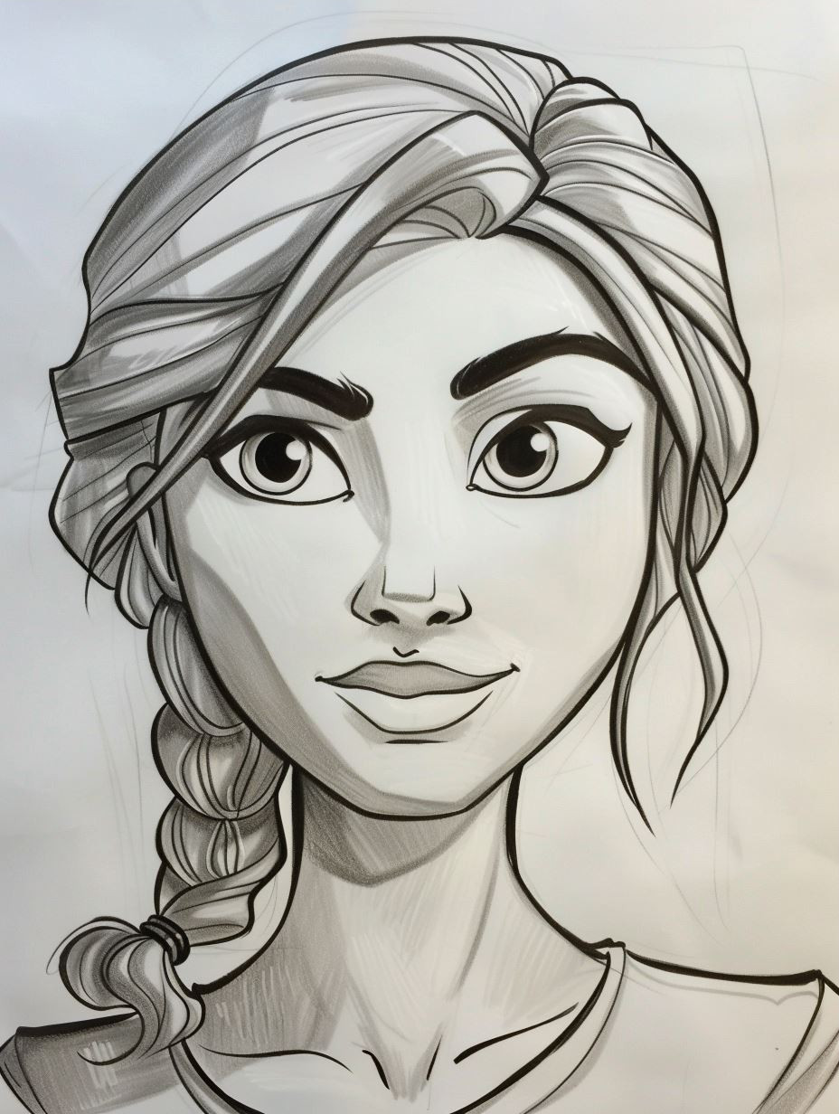 Monochrome Gaze Digital Sketch