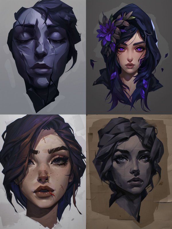 Fragmented Soul in Violet Hues