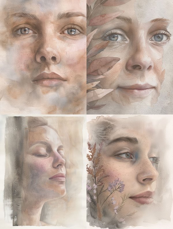 Ethereal Watercolor Portrait Studies