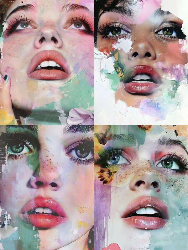 Abstract Pastel Portrait Fusion