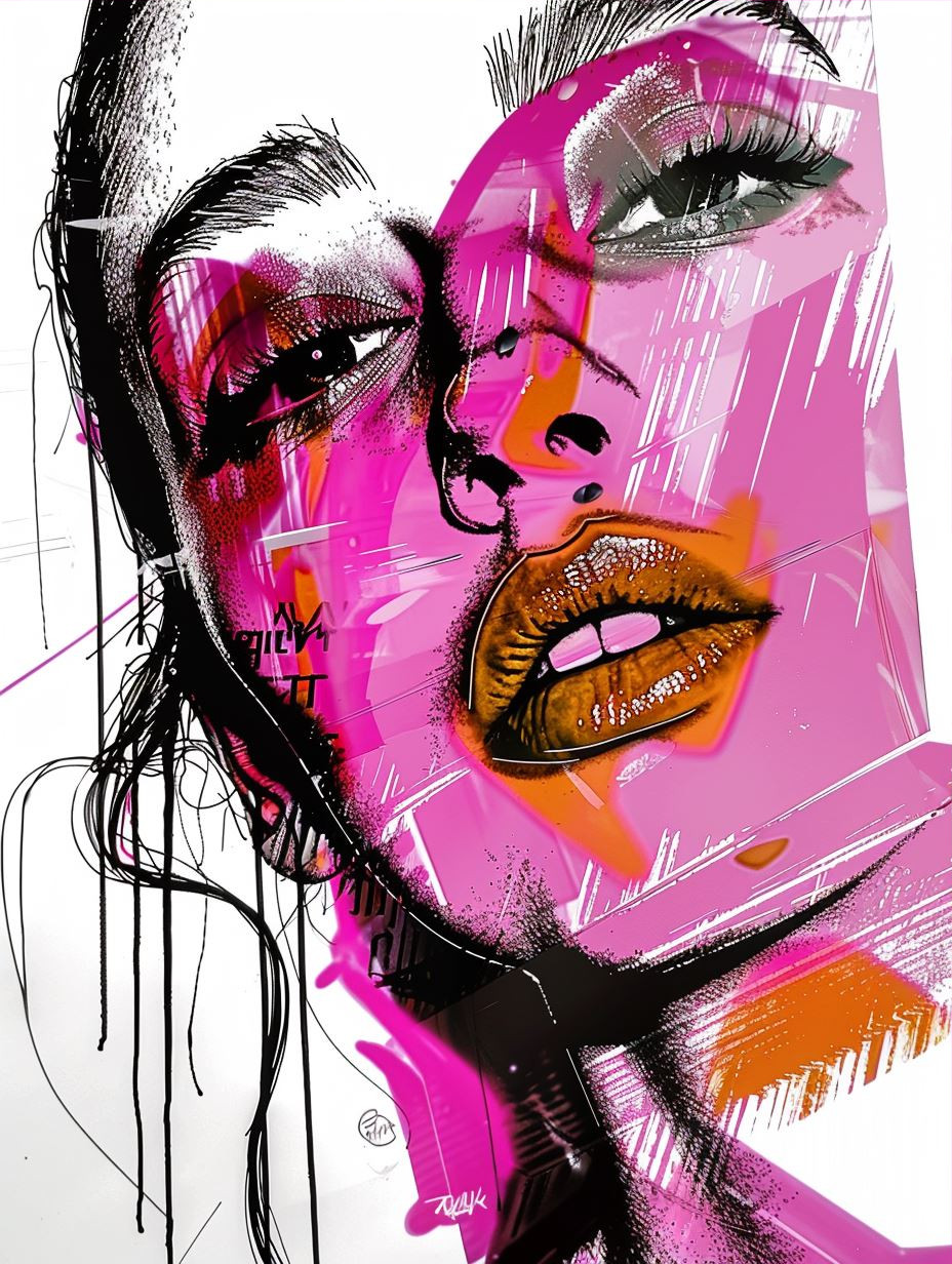 Neon Glitch Cyber Portrait