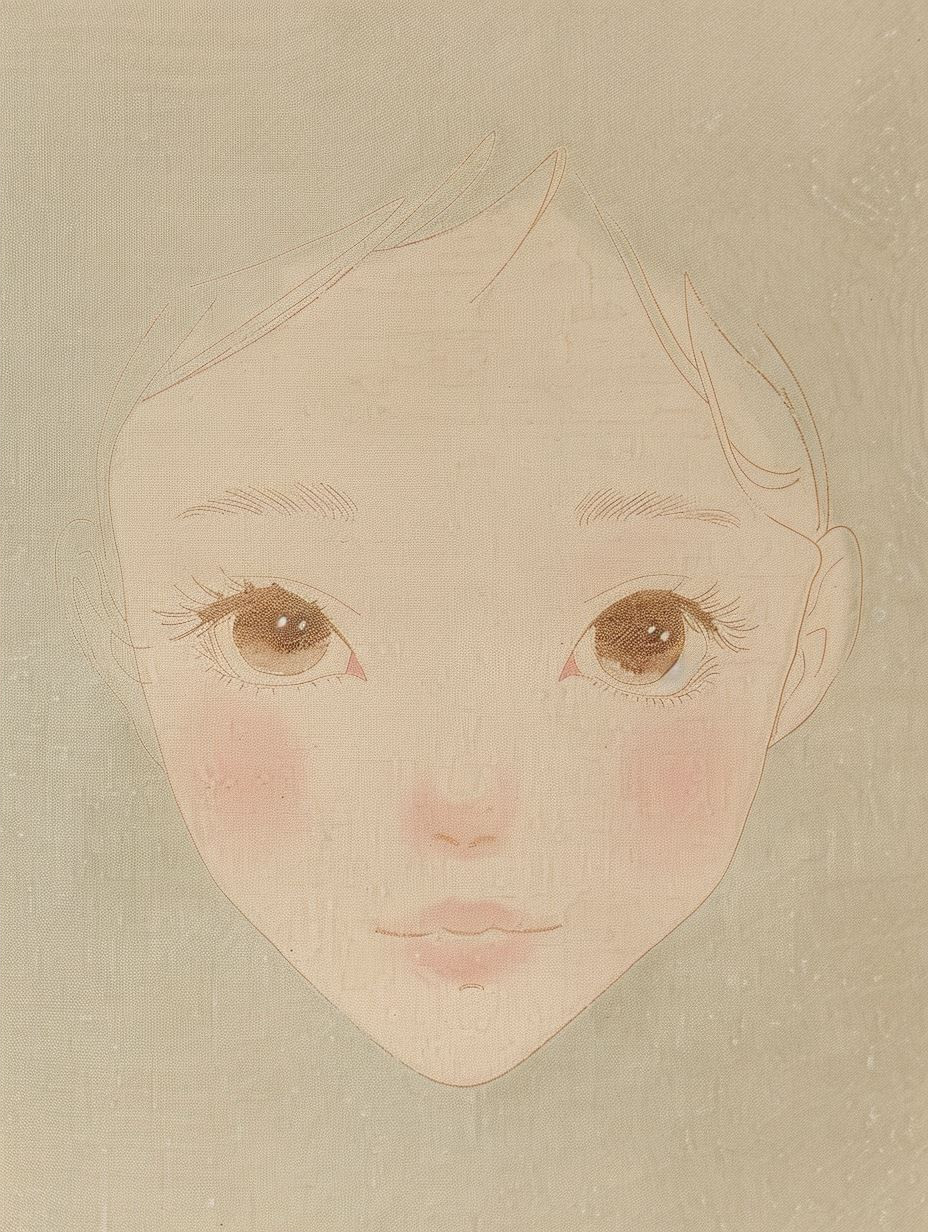 Ethereal Gaze in Soft Ochre