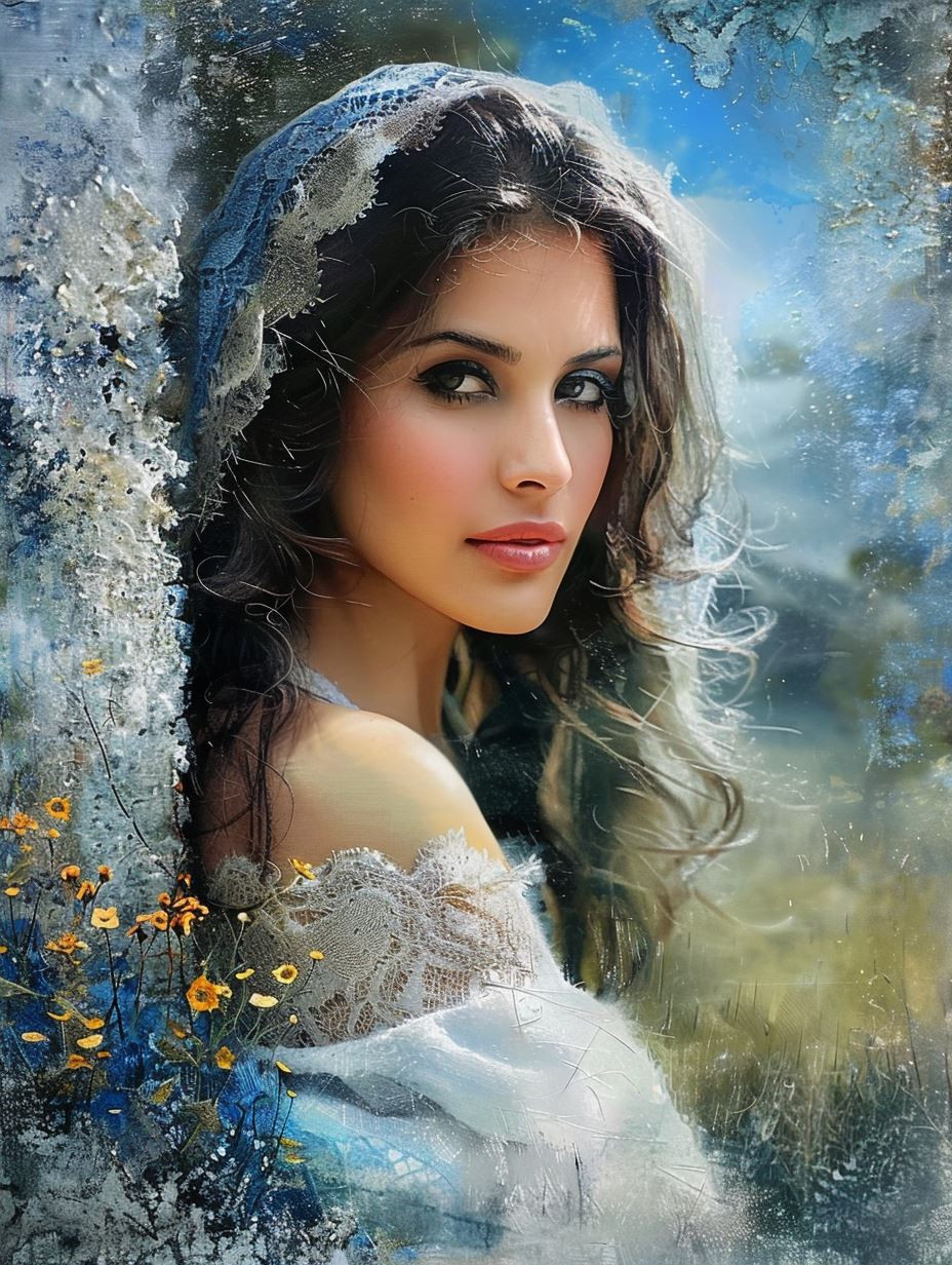 Ethereal Gaze in Textured Blue