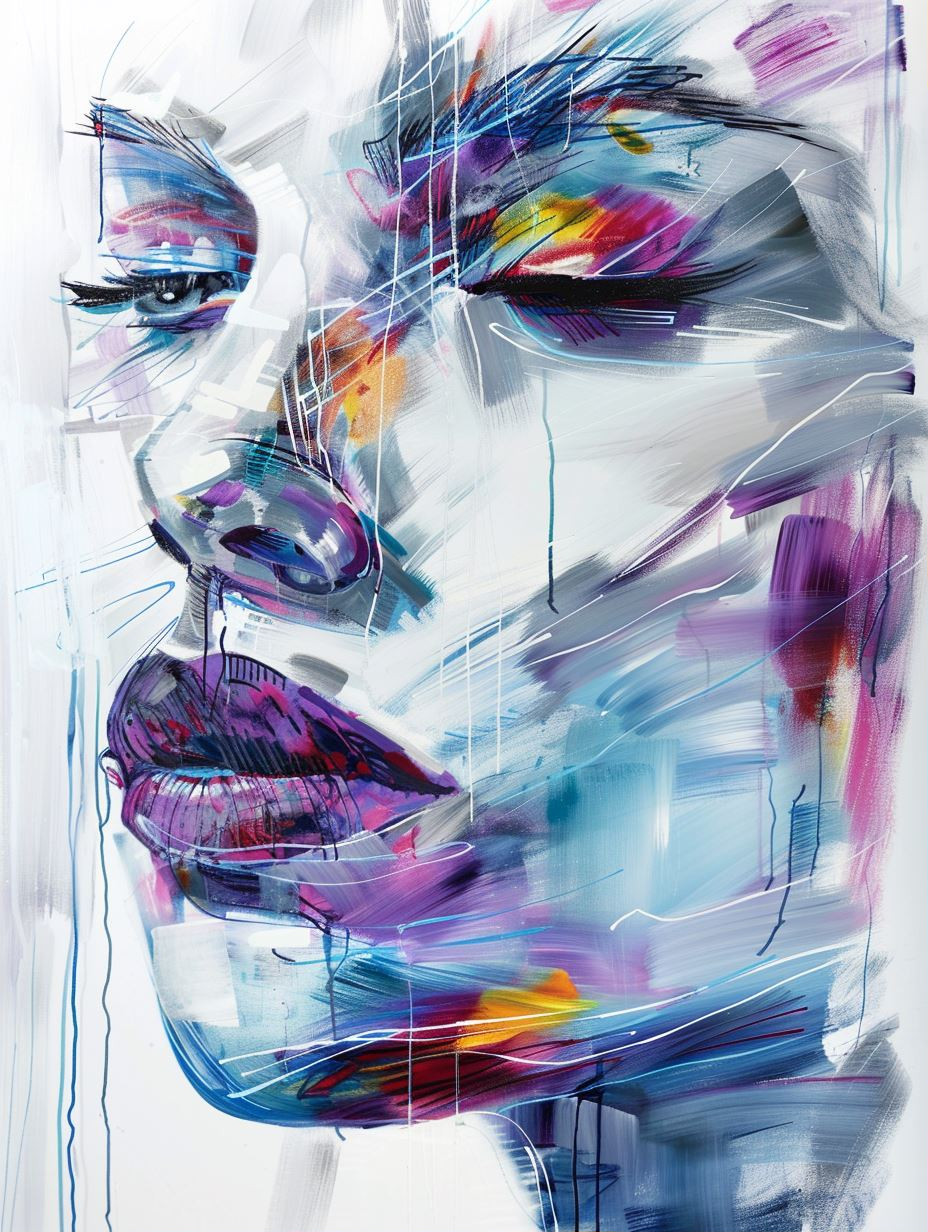 Abstract Neon Portrait Fusion