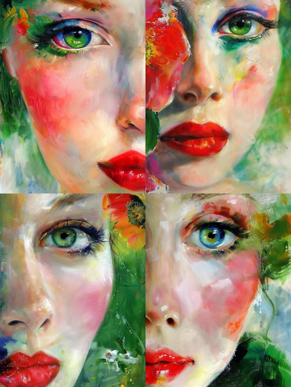 Vibrant Abstract Portrait Collage