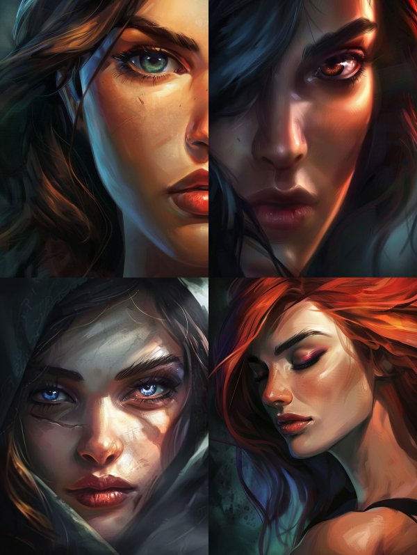 Luminous Gaze Digital Portrait