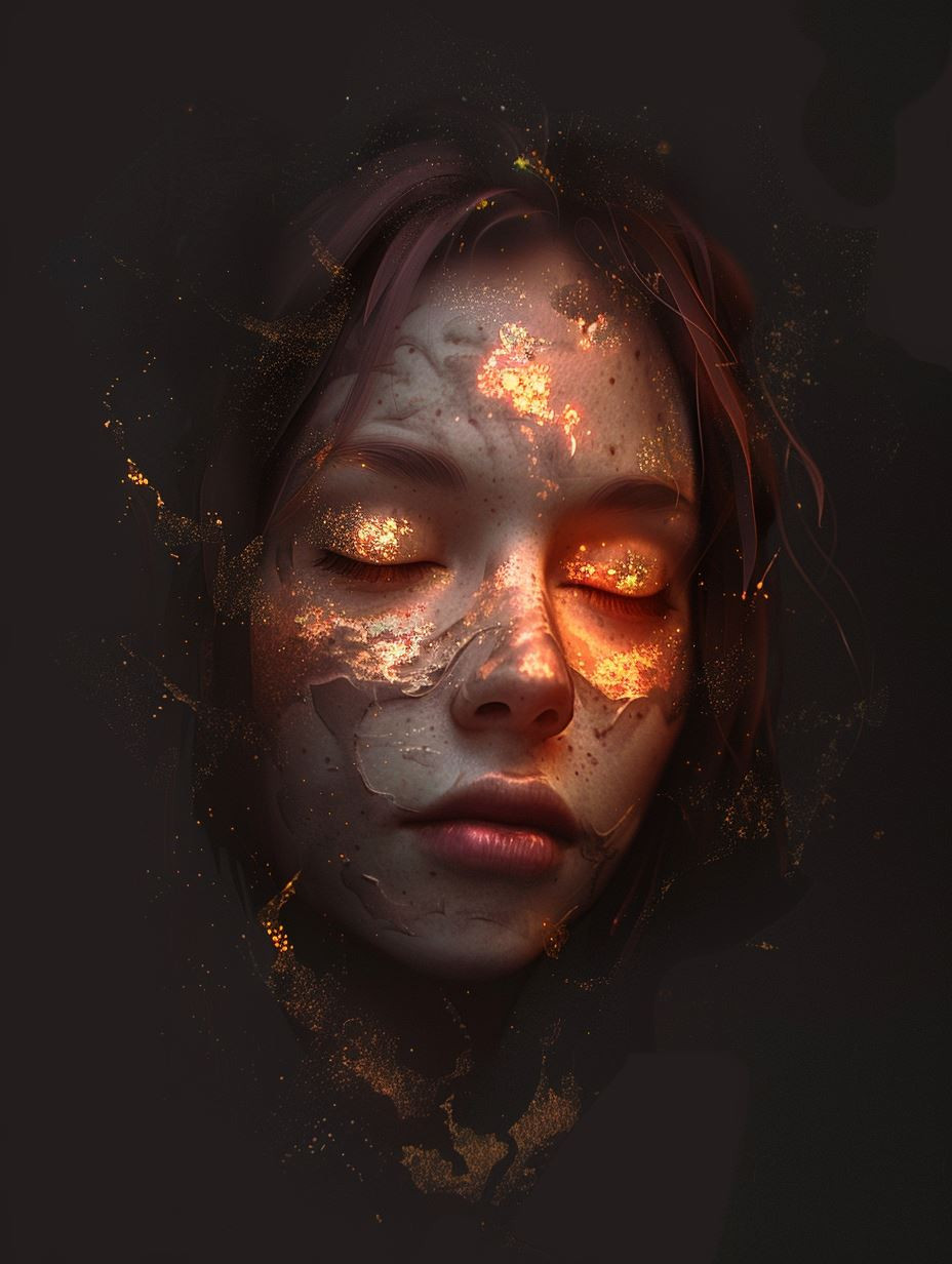 Ember Eyes Dark Fantasy Portrait