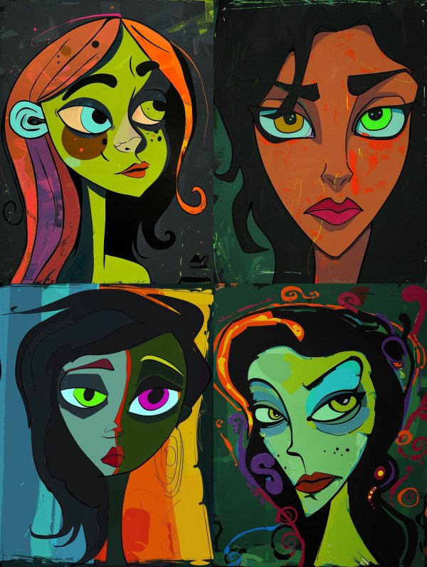 Neon Surrealist Female Portraits