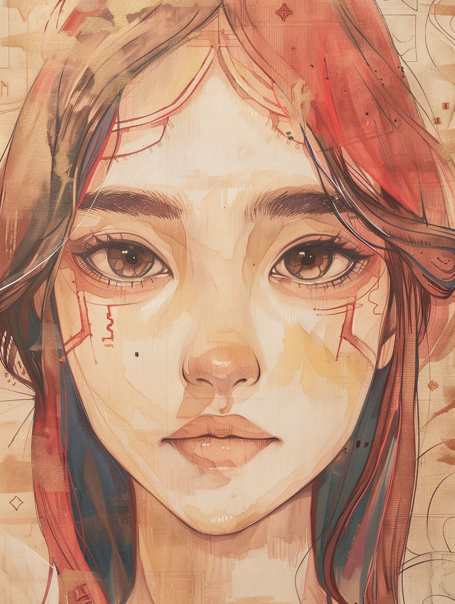 Ancient Parchment Ethereal Portrait