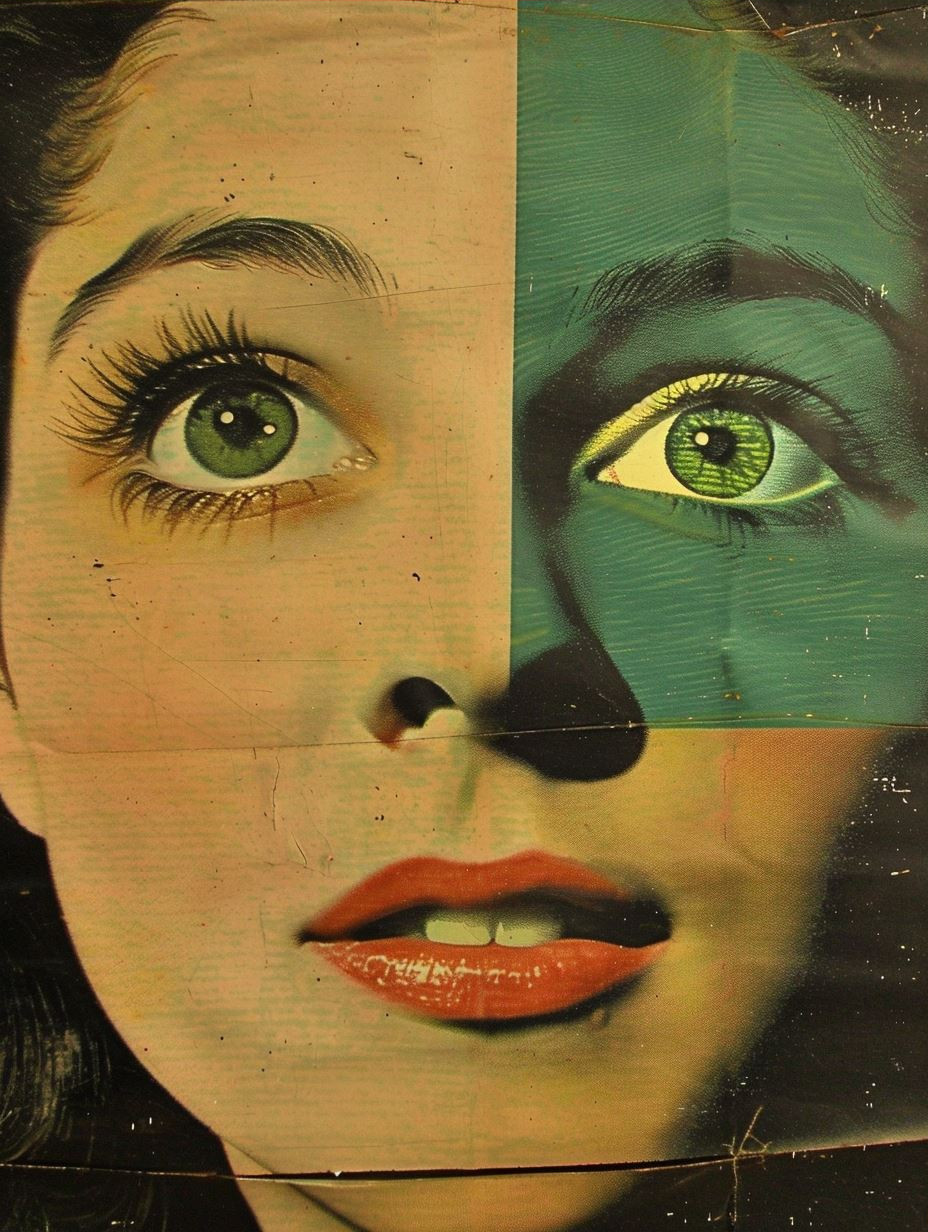 Fragmented Vintage Collage Portrait