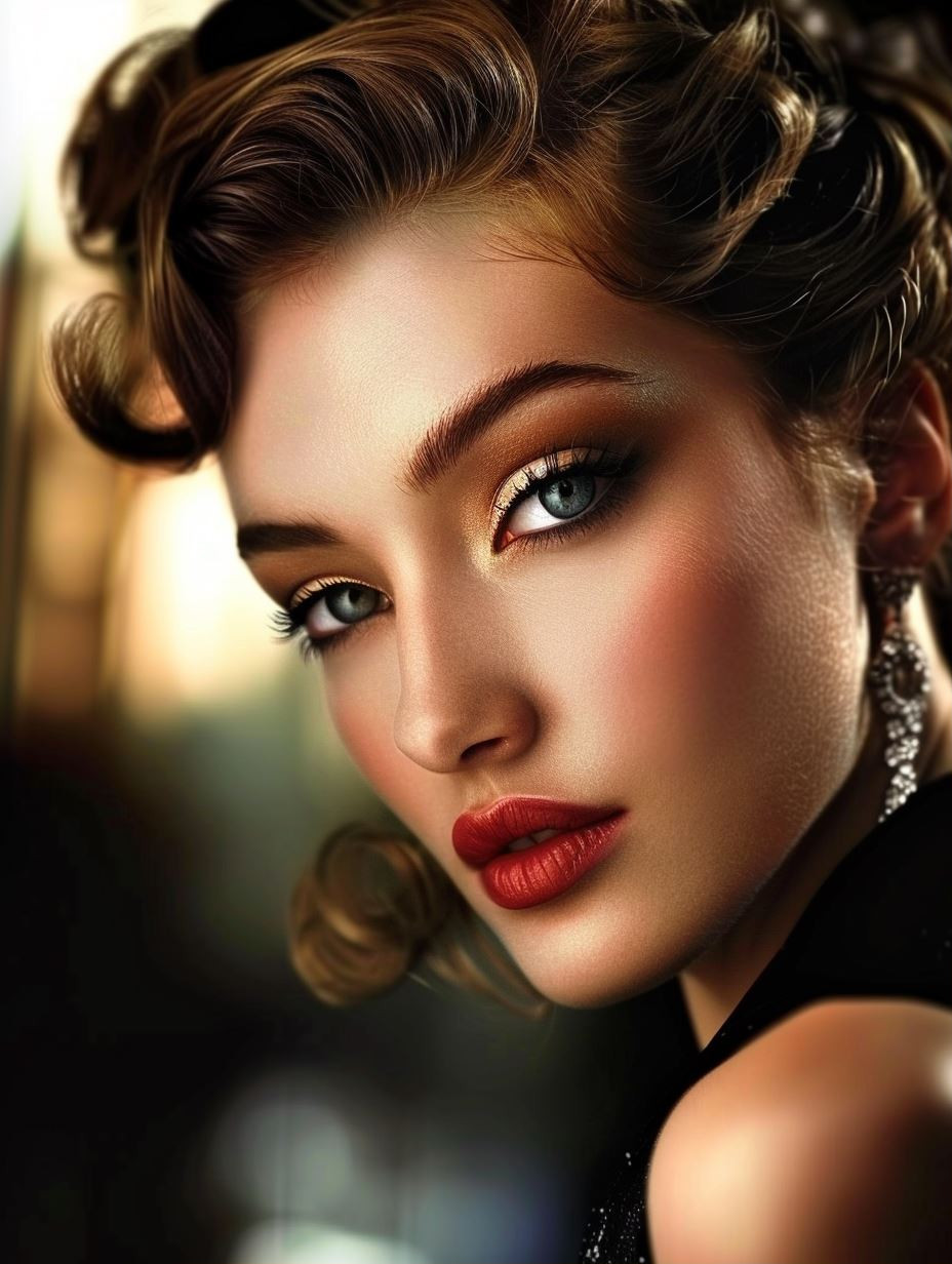 Vintage Glamour Golden Hour Portrait