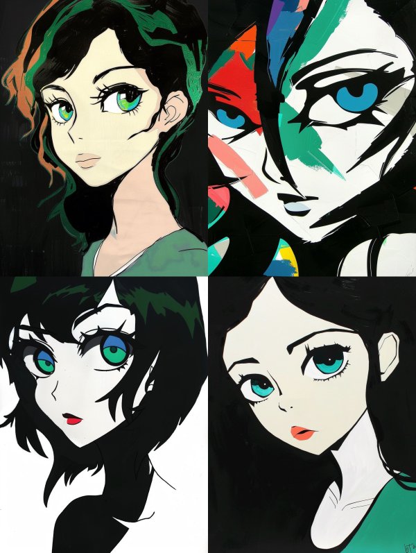 Emerald Gaze Stylized Portrait