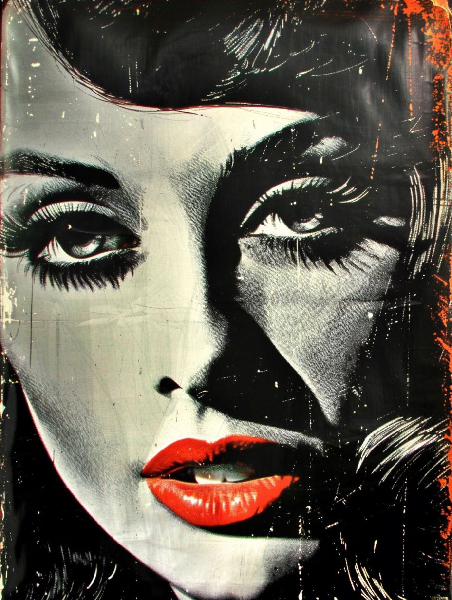 Noir Glamour Distressed Portrait