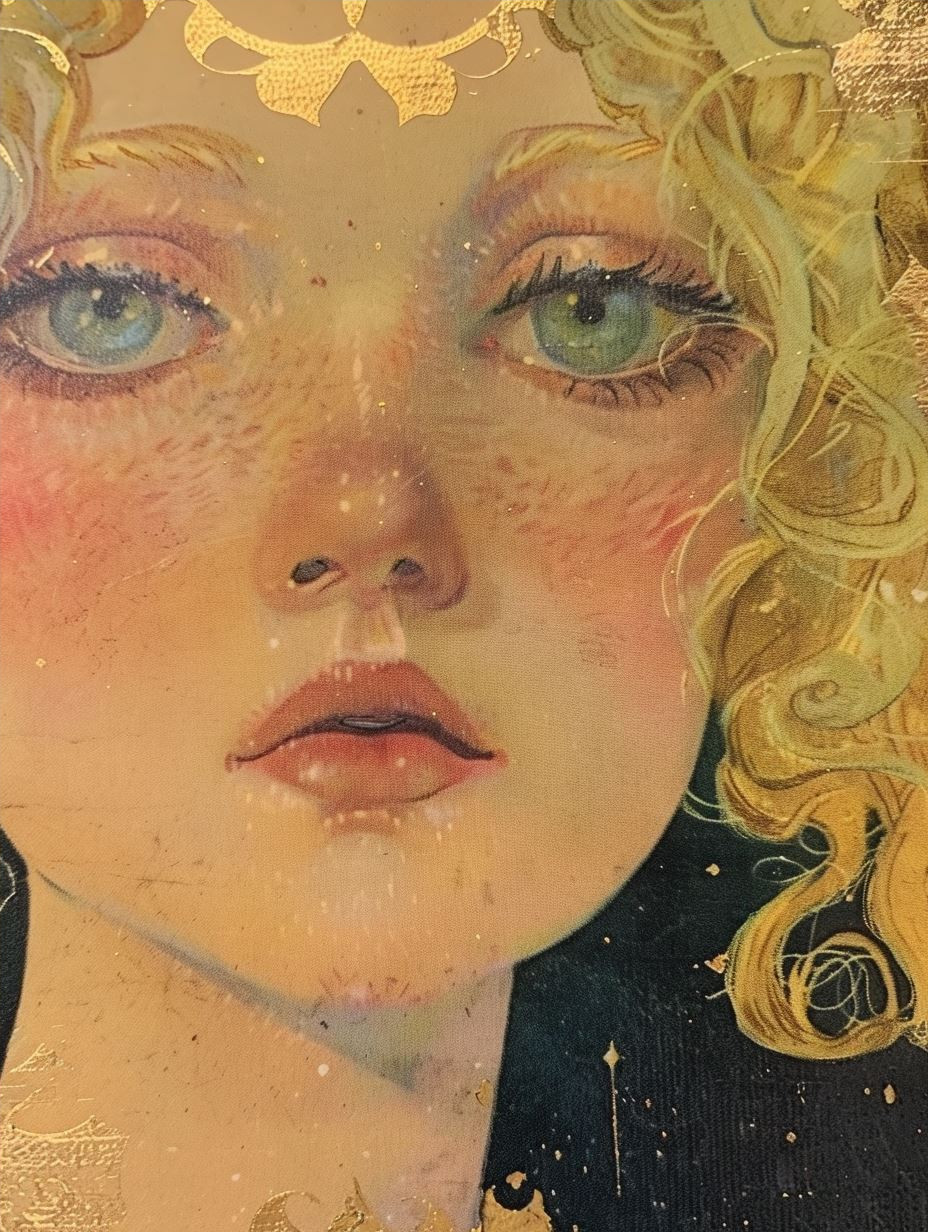 Celestial Gaze in Gold Dust