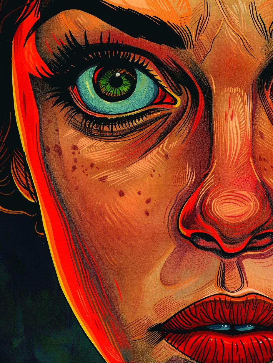 Vibrant Neo-Noir Pop Art Portrait