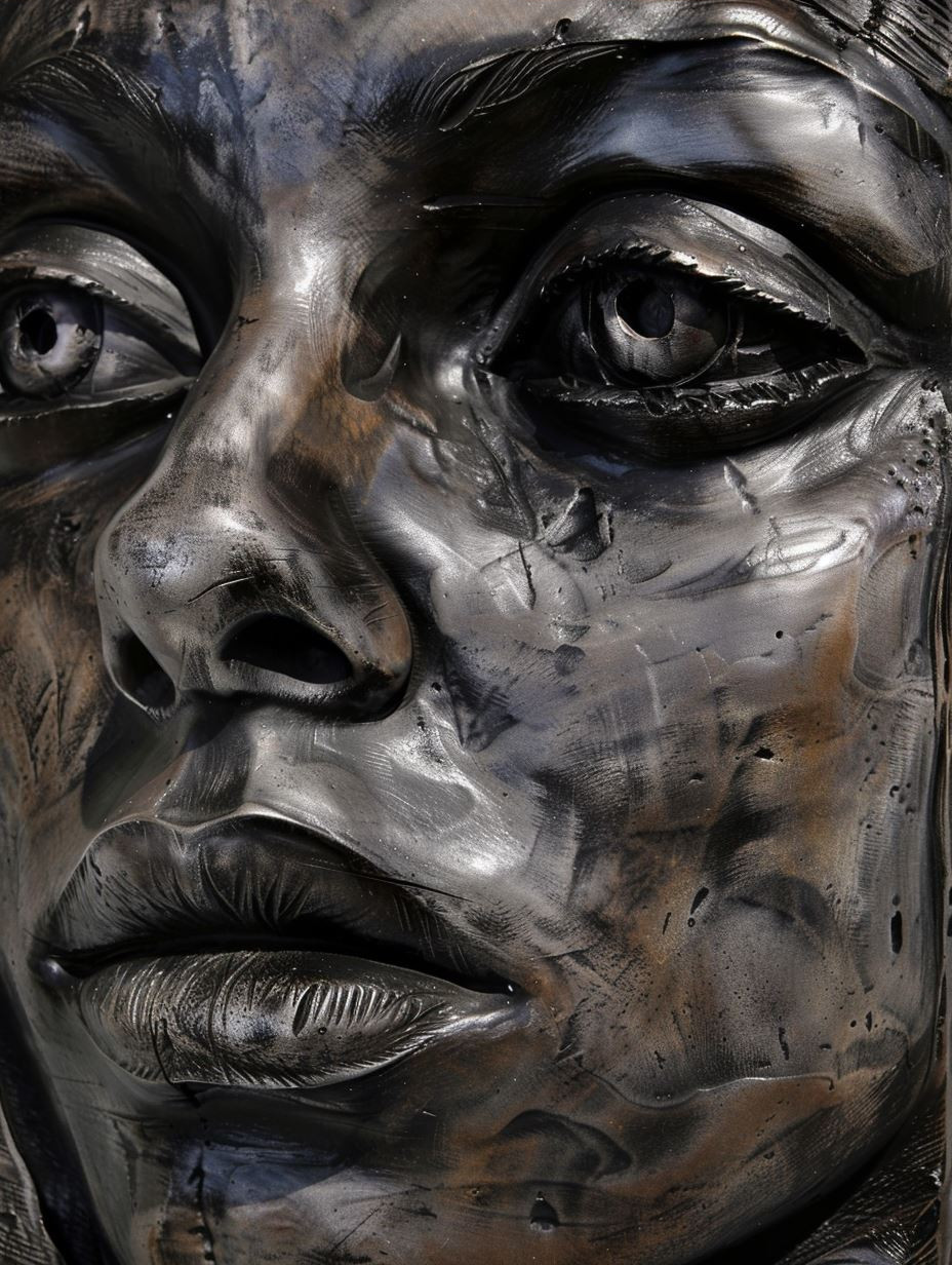 Molten Obsidian Sculpted Portrait