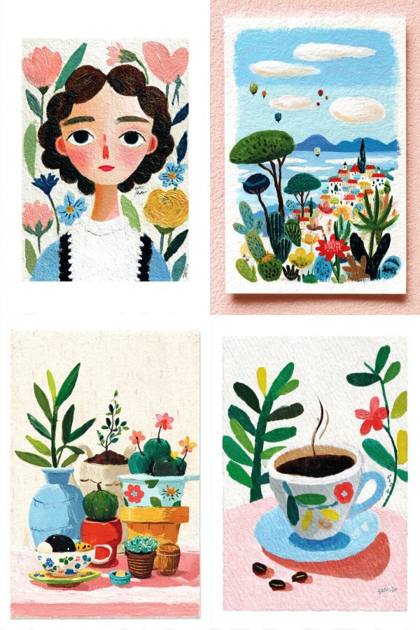 Floral Folk Portrait