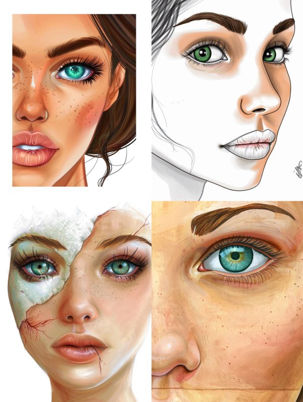 Luminous Freckled Digital Portrait