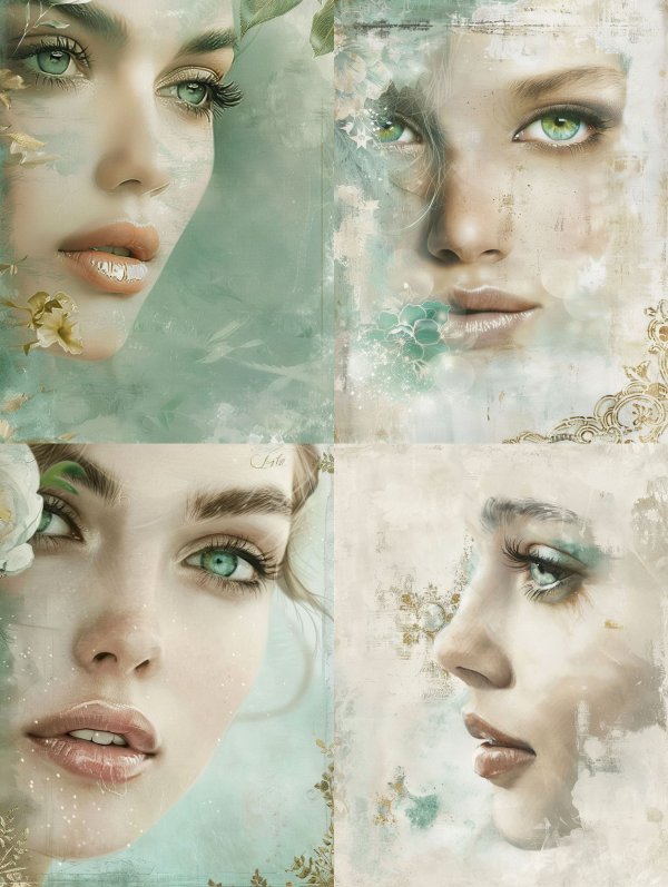 Ethereal Sage Botanical Portrait