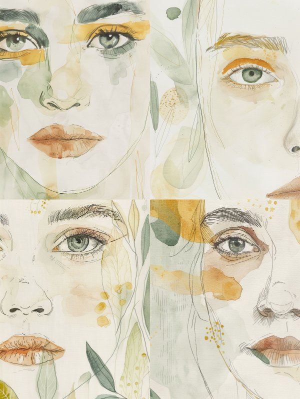 Ethereal Watercolor Gaze
