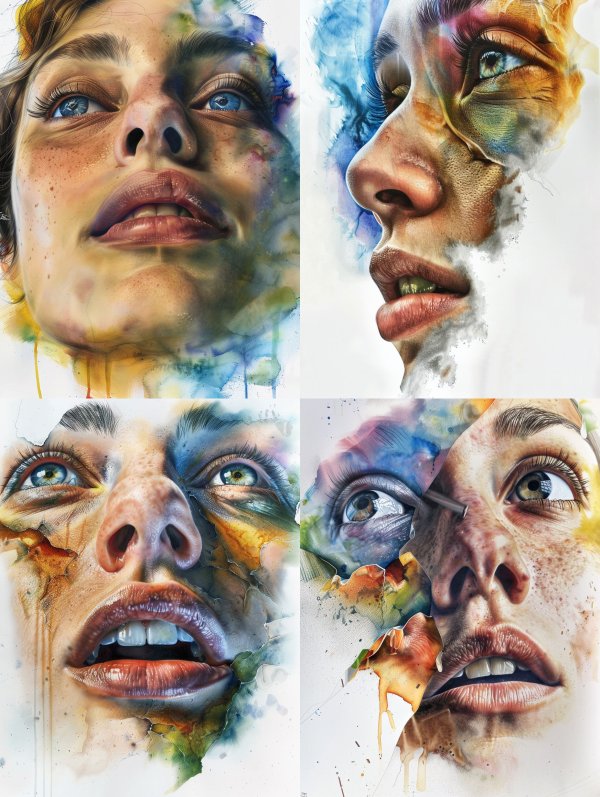 Ethereal Watercolor Portrait Study