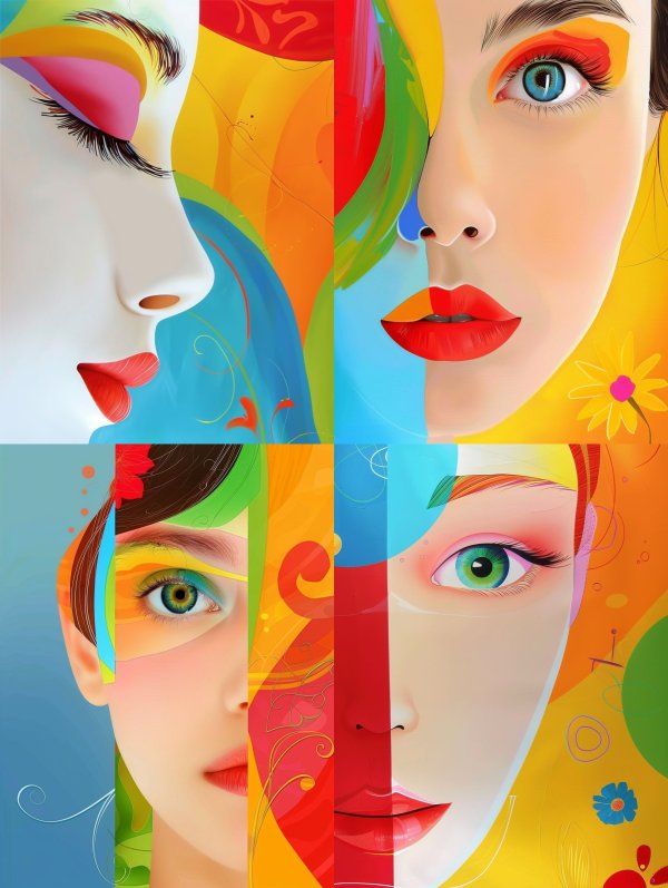 Vibrant Prism Portrait Study