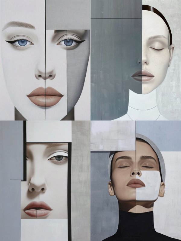 Fragmented Elegance in Pale Tones