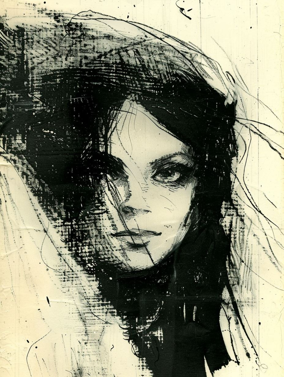 Fragmented Ink Portrait Study